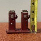Arcade Mfg Cast Iron Gas Pumps Toy Vintage 1930s Gas Station Pair Red
