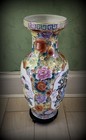 Chinese Porcelain Famille-rose Vase 20th Century With Stand 14  Excellent Cond