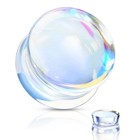 Iridescent Glass Double Flared Saddle Plug Gauges  Sold As A Pair 10mm 00ga