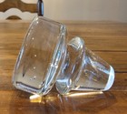 Vintage Crystal 3  Decanter Bottle Stopper Mcm Design Heavy Clear Glass