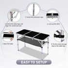 3 Ft Portable Aluminum Folding Camping Table  With Bag Adjustable Height Outdoor