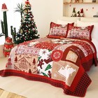 Christmas Quilt Bedding Set King Size christmas Snowflakes Santa Claus Pattern P