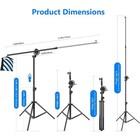 2-in-1 Adjustable Light Stand W  Boom Arm Photography Tripod Durable Metal Build