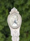 Antique Sterling Silver Spoon Duhme   Co Medallion Egyptian Revival Coin Silver