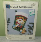 Vtg Felt Christmas Stocking Kit Storybrook Visit With Santa  Sequin Bead  9217