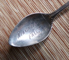 Antique Sterling Silver Niagara Falls Maple Leaf Souvenir Spoon C1950s
