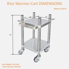 Gsw Es-rc15 Stainless Steel Commercial Rice Warmer   Cooker Cart W  3  Casters