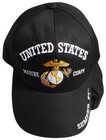 United States Marine Corps Ega Semper Fi Black Embroidered Cap Hat - Licensed