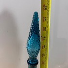 Vtg Empoli Blue Hobnail Bubble Glass Decanter Genie Bottle Italy 21 5  Mcm