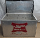 Vintage Miller High Life Cronstroms Beer Ice Chest Metal Aluminum Cooler