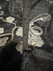 Vintage Mcm Glass Pressed Leaf Sculpture Wire Stem W spiral Candle Epergne