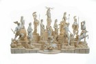 Set 12 Olympian Gods Of Mount Olympus Pantheon Gold Tone Alabaster Statues 6 7 