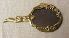 Antique Pierrot Clown   Moon Brass Hand Held Vanity Mirror B
