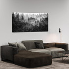 Black And White Misty Foggy Mountain Landscape Canvas Wall Art - Breathtaking Sc
