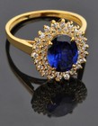 6 67 Ct Natural Blue Sapphire Diamonds Wedding Ring Solid 14k Yellow Gold All Sz