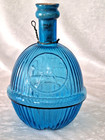 Antique Blue Glass Harden Star Empty Bottle Hand Grenade Extinguisher 1880s 7 5 