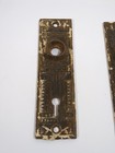 Pair Antique Vintage Victorian Eastlake  Ornate Backplates Door Plates Reclaimed
