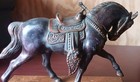 Rare Vintage Gold Metal Horse Figurine  kaag L a   Art Metal Statue