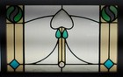 Abstract Pretty Large Old English Leaded Stained Glass Window 30 x 19 1 2 