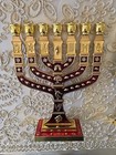 2x Large 7 Branch 12 Tribes Blue Red Gold Enamel Menorah 11  Jewish Hanukkah 
