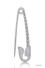 1 00 Ct Lab-created Diamond Safety Pin Brooch 14k White Gold Plated Silver