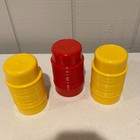 Lot Of 3 Rubbermaid  3826 Tumbler Cup Ribbed  2 Yellow   1 Red  Plastic Vintage