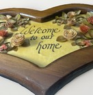 Vtg Handmade Quilled Paper Flower Folk Art Heart Plaque Signetoni C Christenson