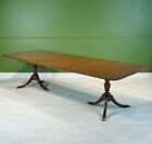 No Tariffs  10  Rope Edge Duncan Phyfe Mahogany 2 Pedestal Formal Dining Table