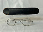 Civil War Era Spectacles Glasses In Original Case Wire Rims Round