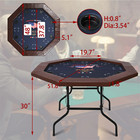 8 Player Poker Octagonal Texas Casino-grade Felt Surface Strong And Stable Navy
