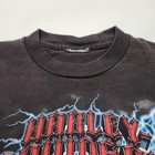 Vintage Harley Davidson Kids 2 3y Tee Lightning Motorcycle Skull Faded Black