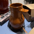 Williamsburg 2000 Pottery Orange Redware Bird Bottle 