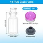 12pcs 3ml Small Clear Glass Vials With Purple Silver Color