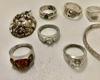 Wholesale Lot Of Vintage Sterling Jewelry Rings  Bracelet  Pendant 100 Grams