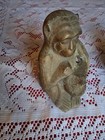 Vintage Antique Brass Monkey Set Of Two Hollow 