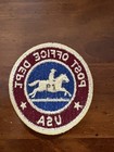 Vintage Post Office Dept Uniform Patch Us Mail Usps Horse   Rider Brown Round