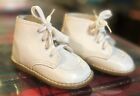 Vtg Baby White Leather Walker Golf Shoes Cleats Dyna Kids Sz 2 5 Hardened Steel