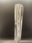 Vintage Clear Twisted Art Glass Bud Vase Petal Foot Hand Blown  11 25  Tall  Mcm