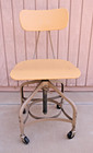 Vtg Toledo Metal Furniture Co Drafting Chair 178a Industrial Swivel Stool Mcm