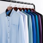 Mens Dress Shirts Formal No Ironing Elastic Long Sleeves Business Casual Shirts