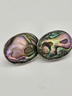 Alfredo Villasana Sterling Silver Abalone Earrings  Screwback Vintage Mexico 925