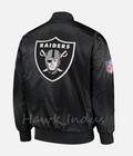 Las Vegas  Black Satin Varsity Jacket With Free Shipping