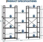 62  Triple Wide Industrial Bookcase  4 Tier Book Shelf With Open Display Shelves