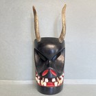 Victoriano Salgado Astucia Devil Maque Mask Michoacan Black Laquered Wood Signed