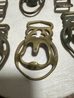 Vintage English Brass Horse Harness Medallion buckles Set Of 6
