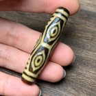 Old Tibet 6 Eyes Dzi Beads Hannatural Agate Pendant Necklace Antique 