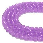 Jelly Purple Crystal Glass Smooth Round Beads Size 6mm 8mm 10mm 15 5  Strand