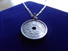 1937 Colonial English Southern Rhodesia Penny Pendant On A 26  Silver Link Chain