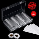60pcs 41mm Clear Coin Capsules Silver Eagles Holder   Clear Plastic Storage Box