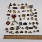 55 Vintage To Modern Lapel Hat Pins Mixed Lot Advertising Enamel Travel And More
